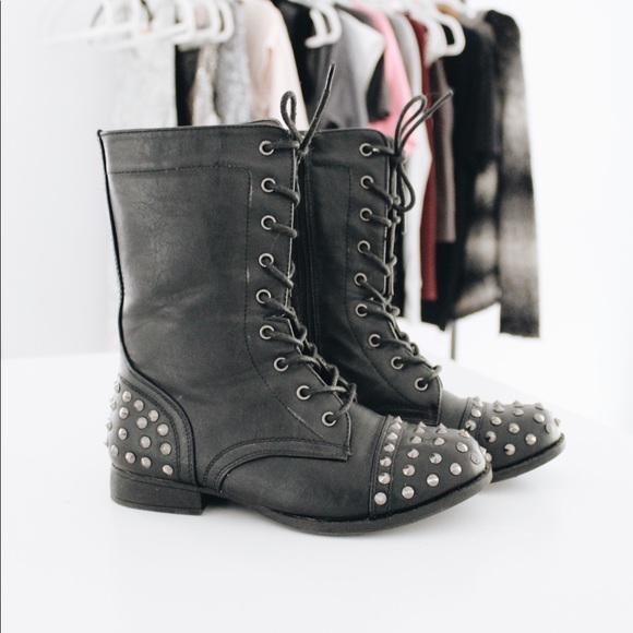 Refresh Shoes - Refresh Libby Studded Combat Boots